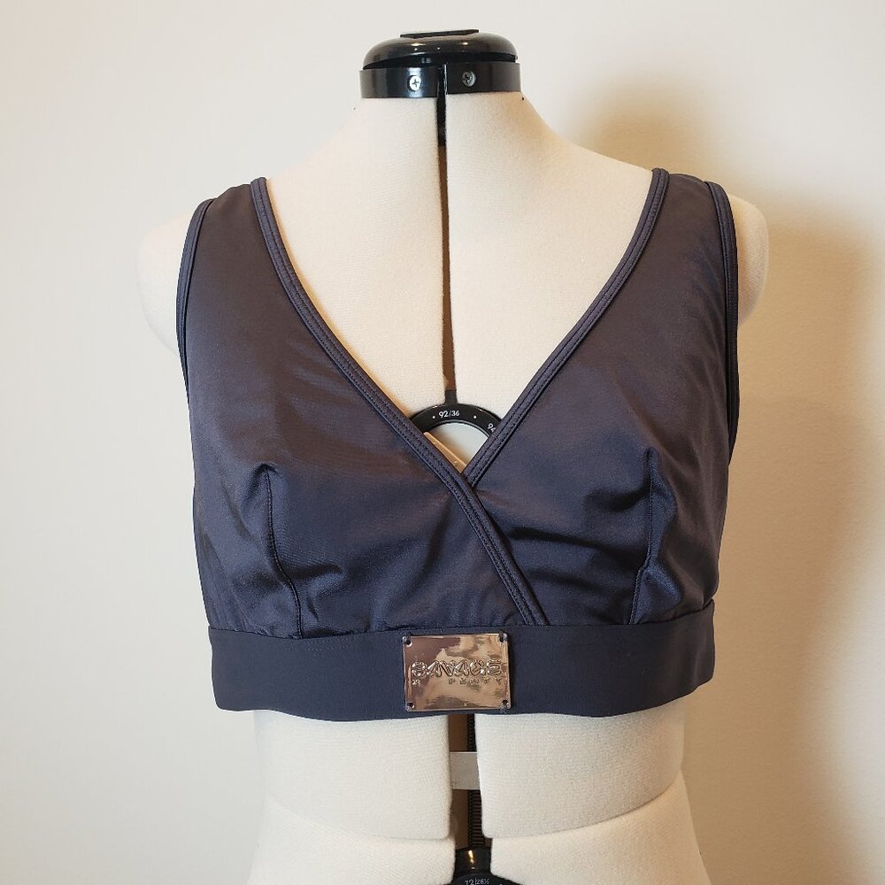 Savage X Fenty Forever Savage Bralette Pullover Metal Logo Black Ink 1X
